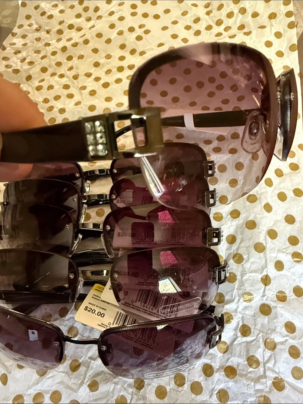 Black Gradient Rimless Women's Sunglasses -Sears